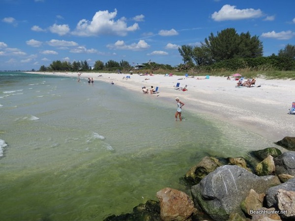 Clear water on Casey Key beach at Jetty Park.