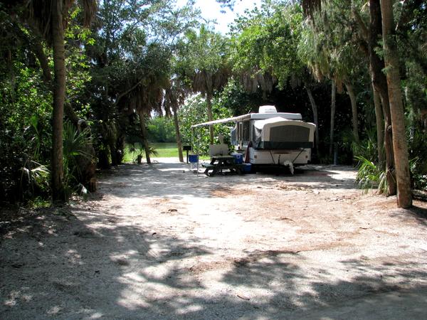 Camping at Fort Desoto Park's campground.