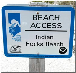 Indian Rocks Beach Access signage