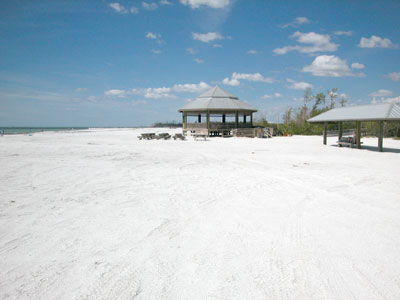 photo of the gazebo on the beach on Lover's Key