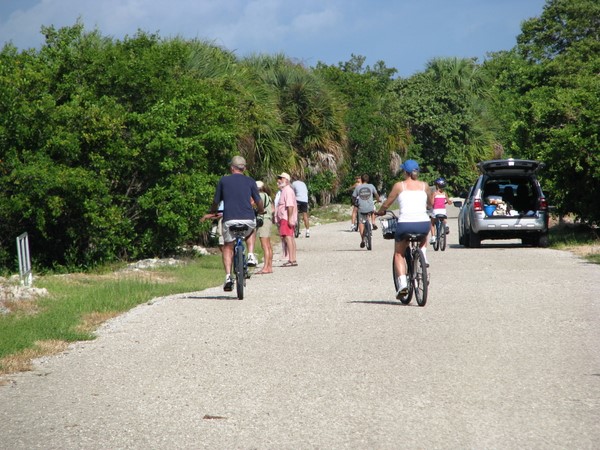Riding bikes through Ding Darling Refuge on Sanibel Island.