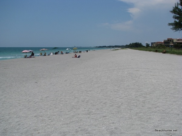 Turtle Beach is wide after renourishment with new sand. Siesta Key, Florida.